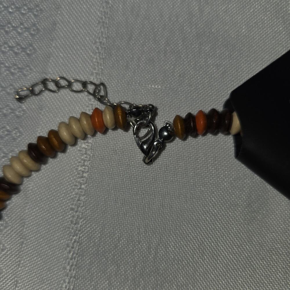 Multi Strand Seed Beads Necklace Fashion Fall Color Orange Brown Cream Costume - Picture 5 of 9